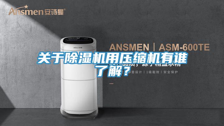 關于除濕機用壓縮機有誰了解？