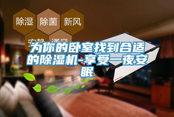 為你的臥室找到合適的除濕機-享受一夜安眠