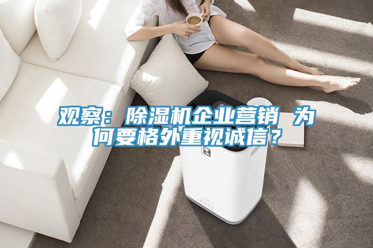 觀察：除濕機企業營銷 為何要格外重視誠信？