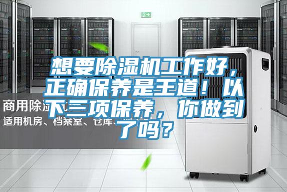 想要除濕機工作好，正確保養是王道！以下三項保養，你做到了嗎？
