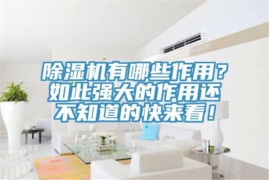 除濕機有哪些作用？如此強大的作用還不知道的快來看！