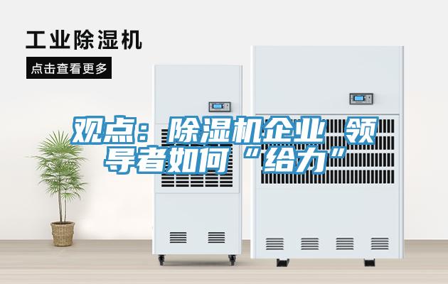 觀點：除濕機企業 領導者如何“給力”