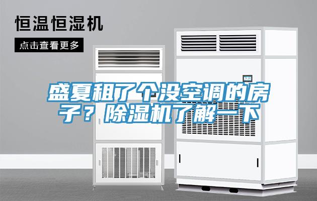盛夏租了個沒空調的房子？除濕機了解一下