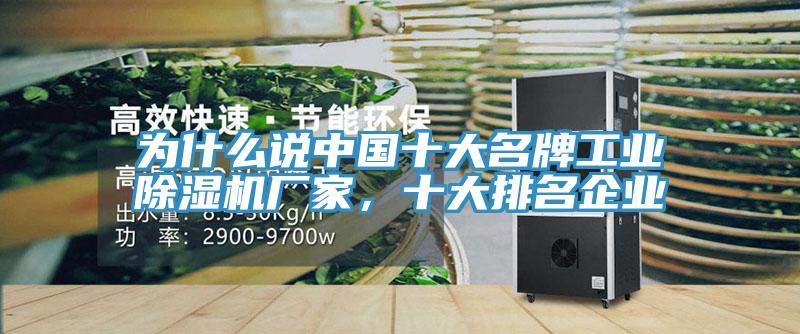 為什么說中國十大名牌工業除濕機廠家，十大排名企業