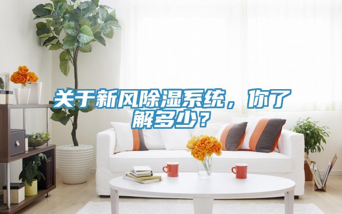 關于新風除濕系統，你了解多少？