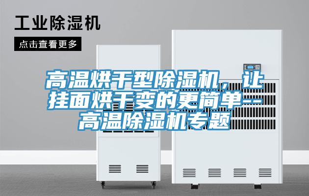高溫烘干型除濕機，讓掛面烘干變的更簡單--高溫除濕機專題
