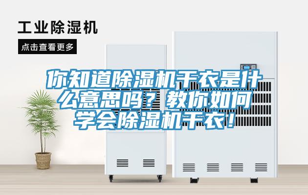 你知道除濕機干衣是什么意思嗎？教你如何學會除濕機干衣！