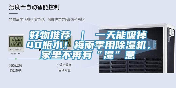 好物推薦 ｜ 一天能吸掉40瓶水！梅雨季用除濕機，家里不再有“濕”意