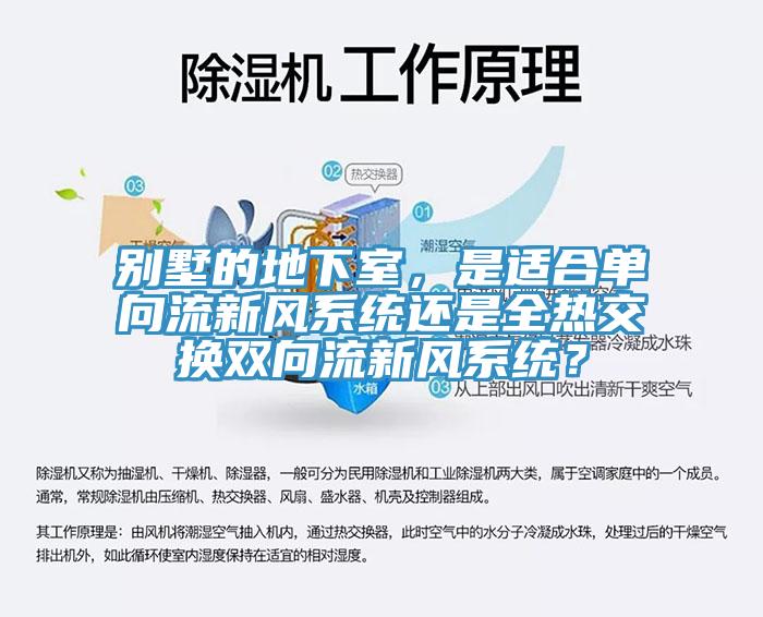別墅的地下室，是適合單向流新風系統還是全熱交換雙向流新風系統？