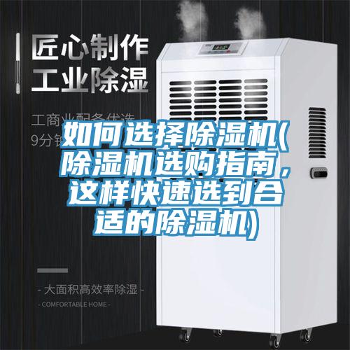 如何選擇除濕機(除濕機選購指南，這樣快速選到合適的除濕機)