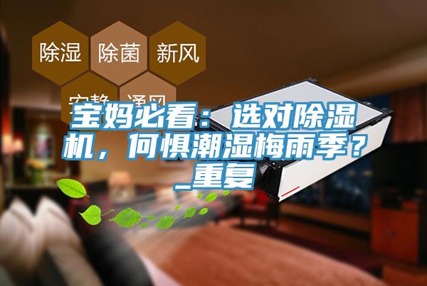寶媽必看：選對除濕機，何懼潮濕梅雨季？_重復