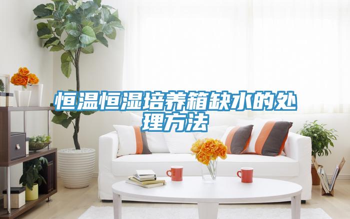 恒溫恒濕培養箱缺水的處理方法